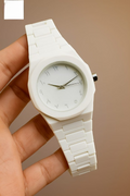 Full White Aura Watch – Stylish Design, Compact Build (Without Box)