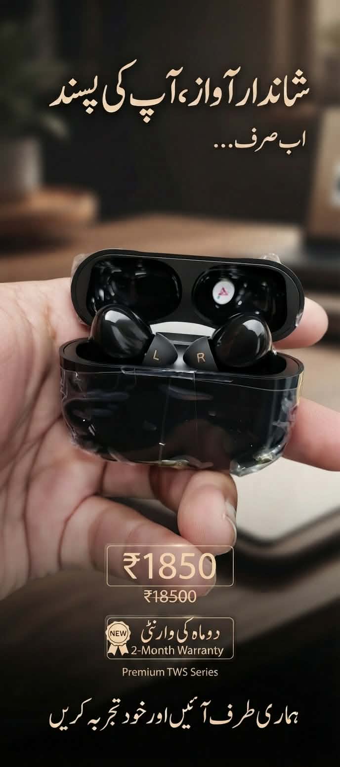 Black Pro 2 TWS Wireless Earbuds (Glossy Black)