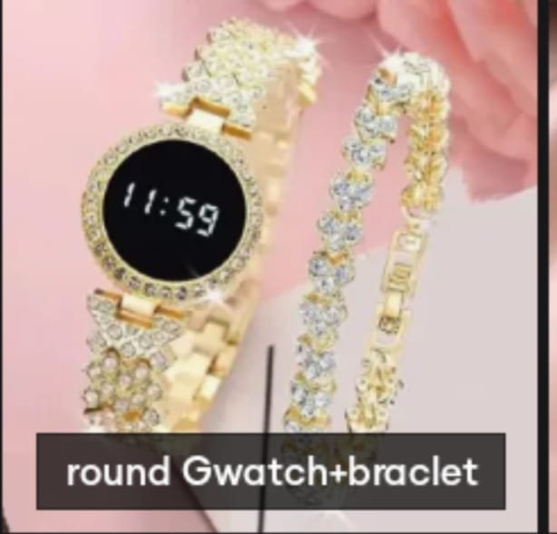 Diamond LED Watch & Bracelet Set